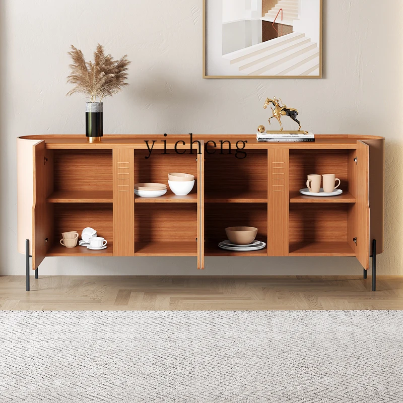 

ZZ modern light luxury home entrance cabinet, minimalist against the wall, simple leather, high-end rock slab storage,
