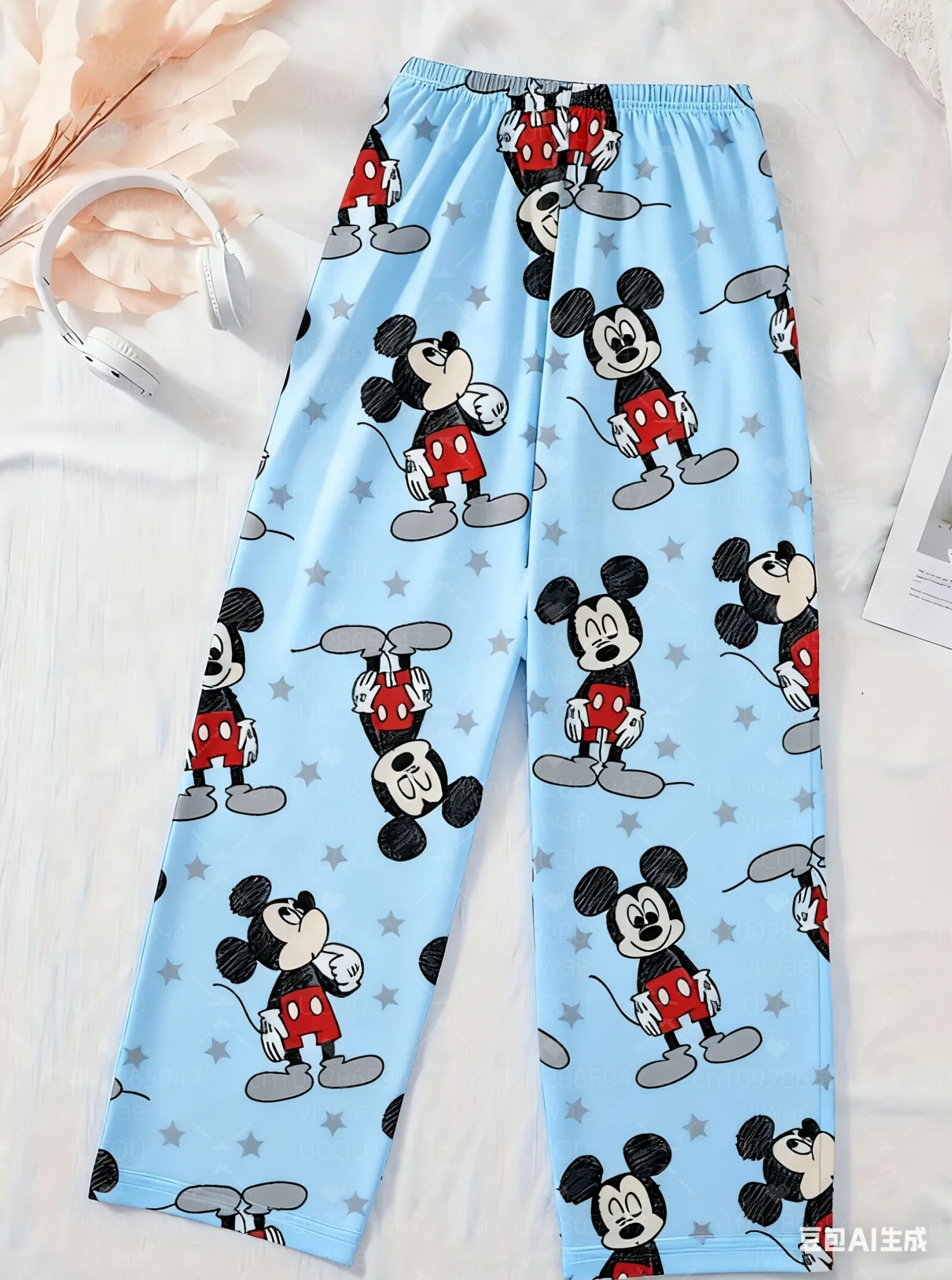 2025 여성용 미키 마우스 파자마 바지 가을 겨울 파자마 바지 캐주얼 데일리 롱 팬츠 남녀 공용 파자마 바지