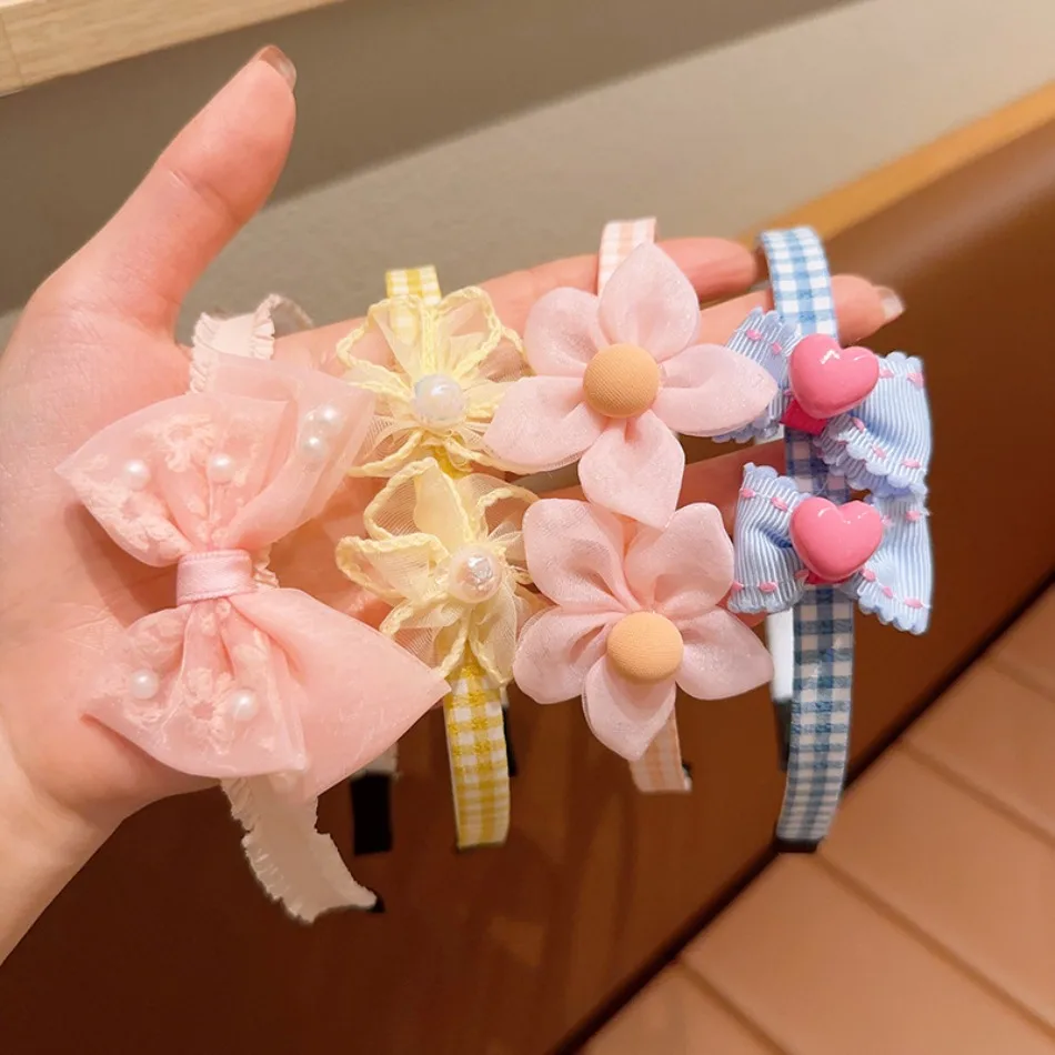 

3PC Children Princess Headband Press Hair Headband Lace Bow Cute Non-slip Bundle Hair Card Little Girl Headgear Hair Bundle ZX07