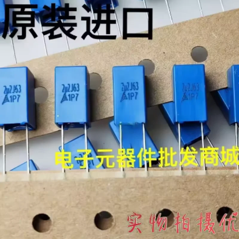 20pcs 63V225J 2.2UF P5 Original imported blue corrected audio CBB capacitor 100V