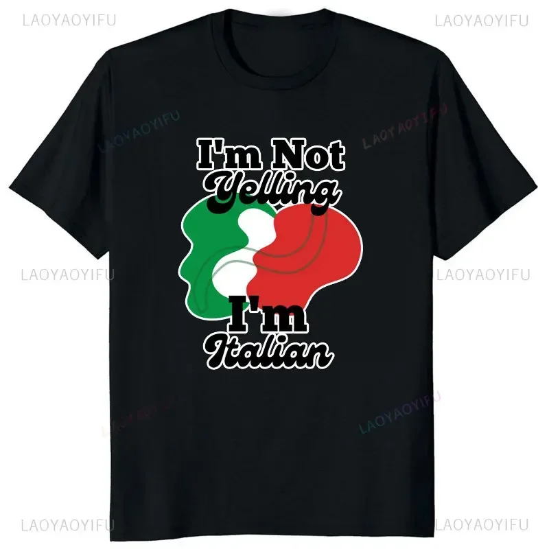 Funny Birthday Gift I\'m Italian We Don\'t Call The Cops We Call Family Italy Flag T-Shirt Cotton Man Printed Streetwear T Shirts