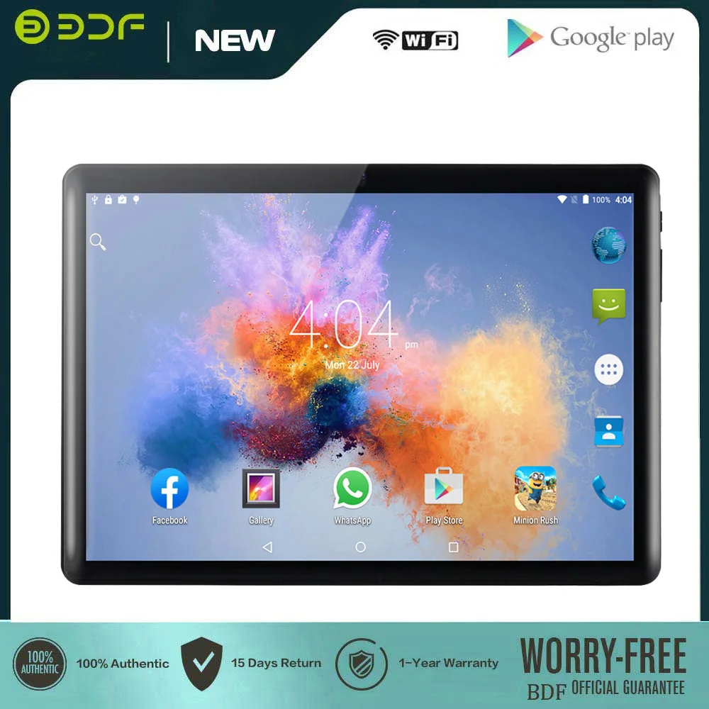 

BDF New 10.1 Inch Android Tablet Pc Octa Core 4GB RAM 64GB ROM Google Play 3G Phone Call Dual SIM Cards WiFi Tablets 5000mAh