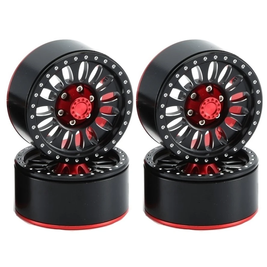 

4pcs Metal 1.9 inch Beadlock Wheel Rim Wheel Hub for 1/10 RC Crawler Car Axial SCX10 Traxxas TRX4 RC4WD D90 Redcat Gen8 VS4-10