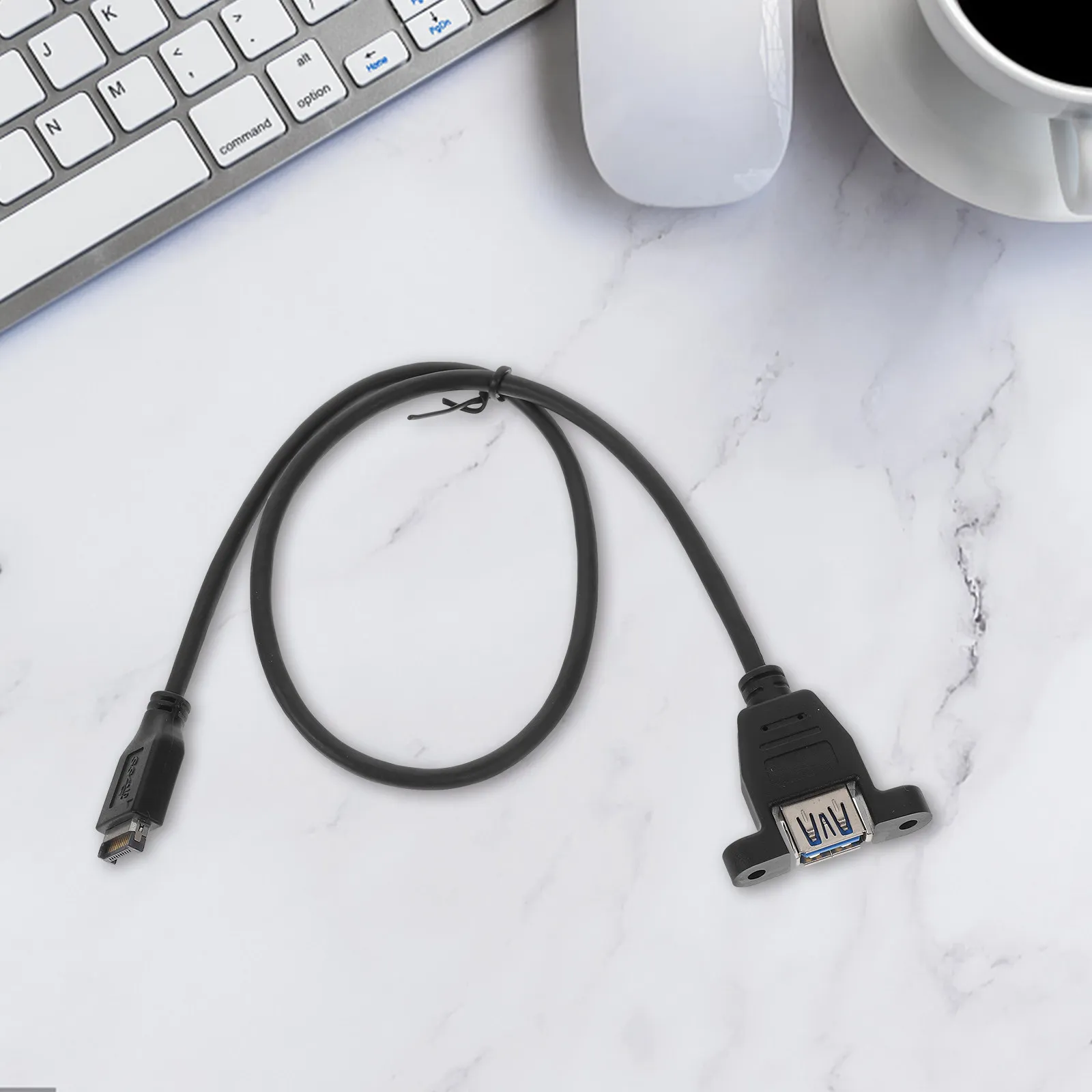 

Panel Mount USB 3.0 Adapter Cable to USB A Male 0.5m Extension for Computer Front Panel Mounting Internal Header