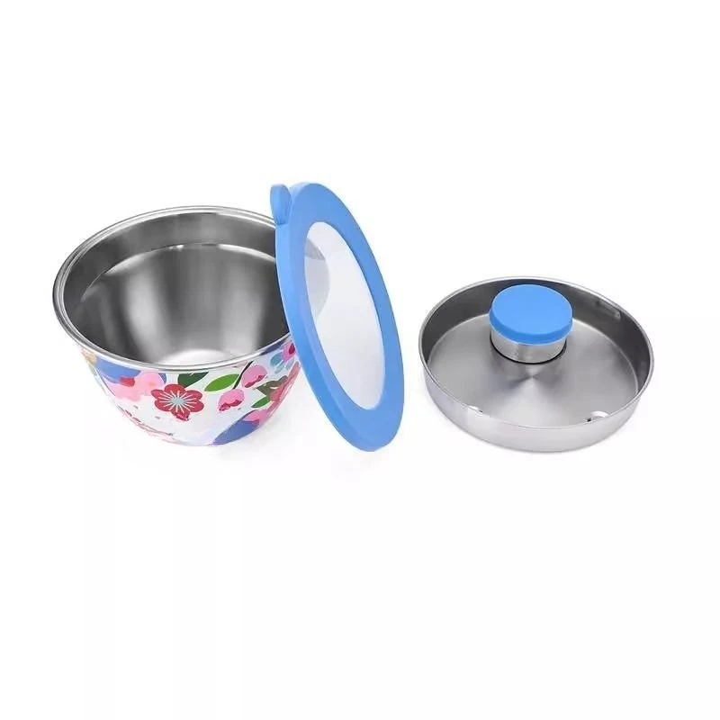 Fruit salad bowl premium sense, cooking basin home mixed vegetables, stainless steel lunch box, set with lid