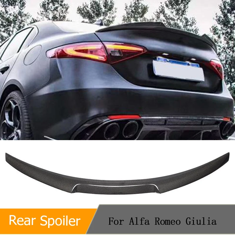 Carbon Fiber Car Rear Trunk Spoiler Wing for Alfa Romeo Giulia Sport TI Sedan 4-Door 2017-2020 Racing Tail Boot Lid Wing Lip