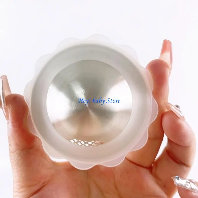 Q1FE Silver Nursing Cups Pelindung Pad Silcone Rings Bayi Baru Lahir Esensial Menyusui Puting Pelindung Cincin Aksesori