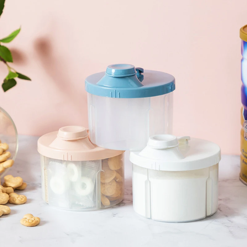 

Portable Baby Food Storage Box Infant Essential Cereal Holder Four-compartment Milk Powder Organizer Toddler Snacks Container