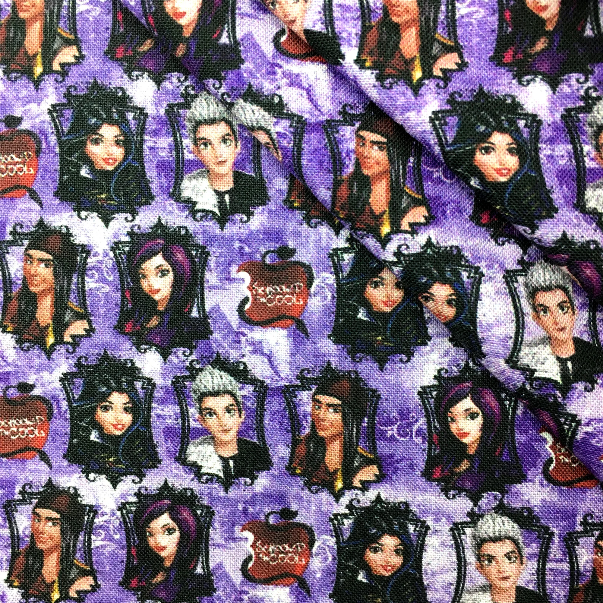 Disney DESCENDANTS 50*145cm Polyester Cotton Fabric Sewing Quilting Fabric Patchwork Needlework Material DIY Handmand