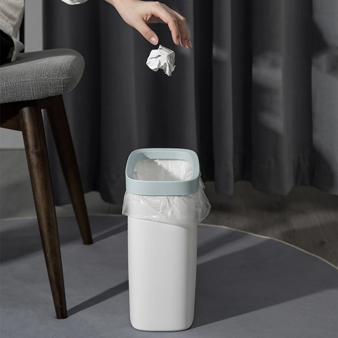 

ABSJ-Kitchen Smart Trash Can Bathroom Plastic Trash Can Narrow