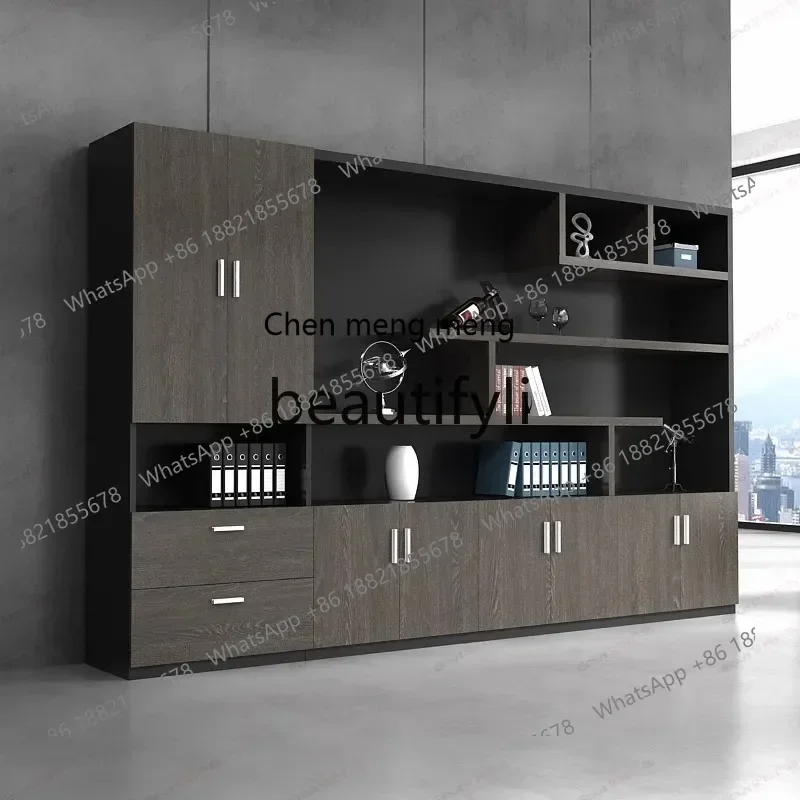 K182  File Cabinet Panel Type Document Archive Modern Office Executive Desk Matching Bookcase