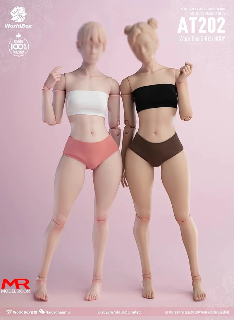 Worldbox AT201 AT202 AT203 AT206 AT210 1/6 جسم مفصل أنثى 12 بوصة مرنة شاحبة خفيفة تان عمل الشكل دمية الجسم المفصلية