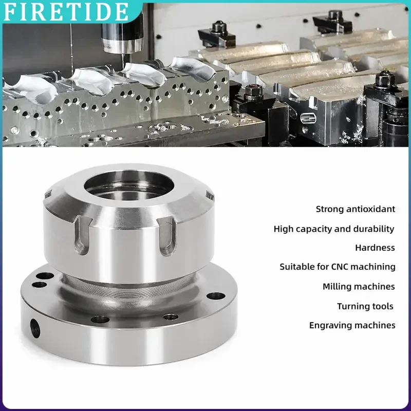 ER40 Collet Holder Chuck, 80mm Diameter Compact Clamping Fixture, Replacement Part for CNC Milling & Lathe Machine