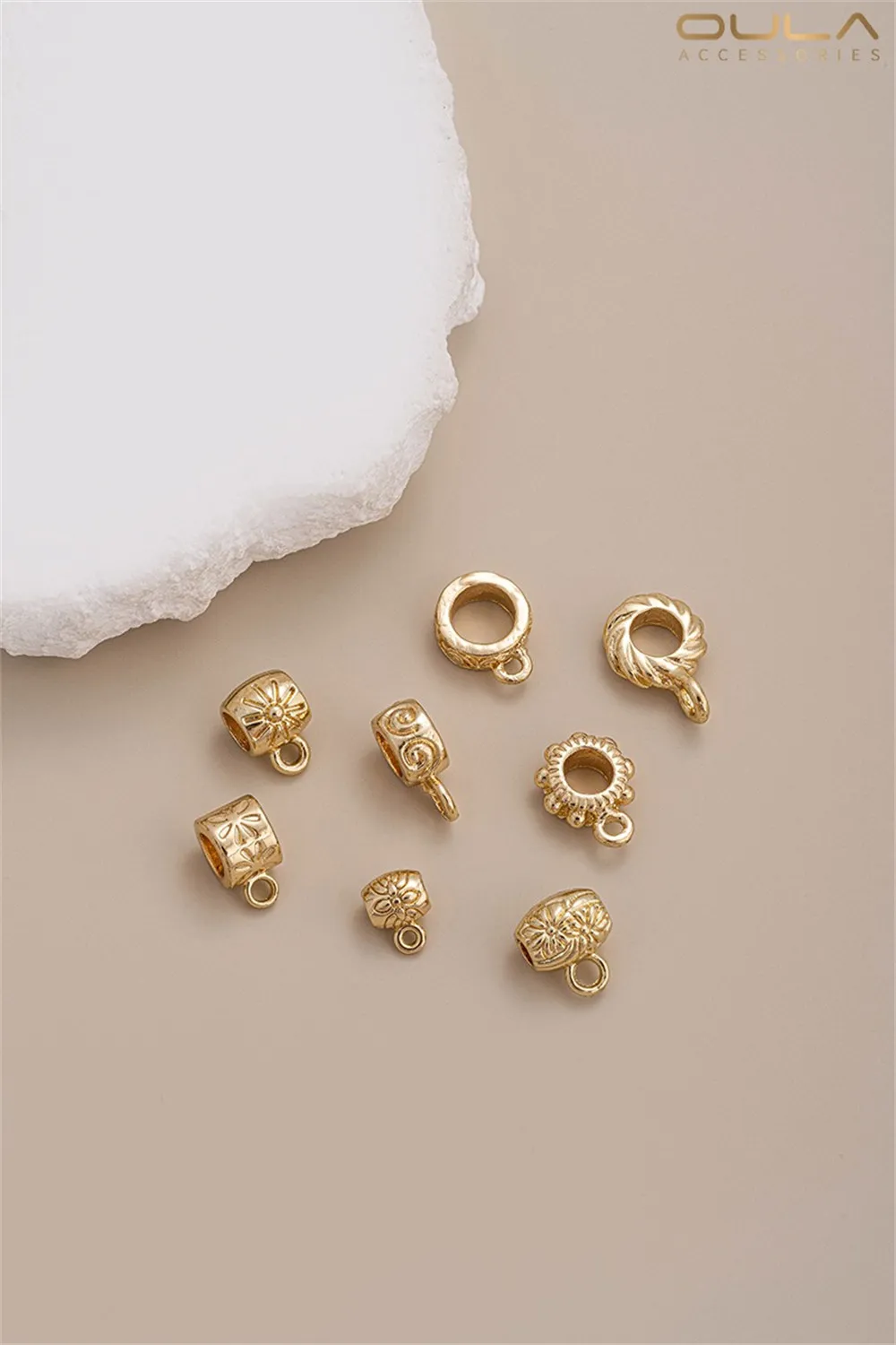 

14K Gold-plated Large-hole Bucket Beads, Spacer Beads, Handcrafted Pendant Buckle, Diy Bracelet, Necklace, Jewelry Accessory