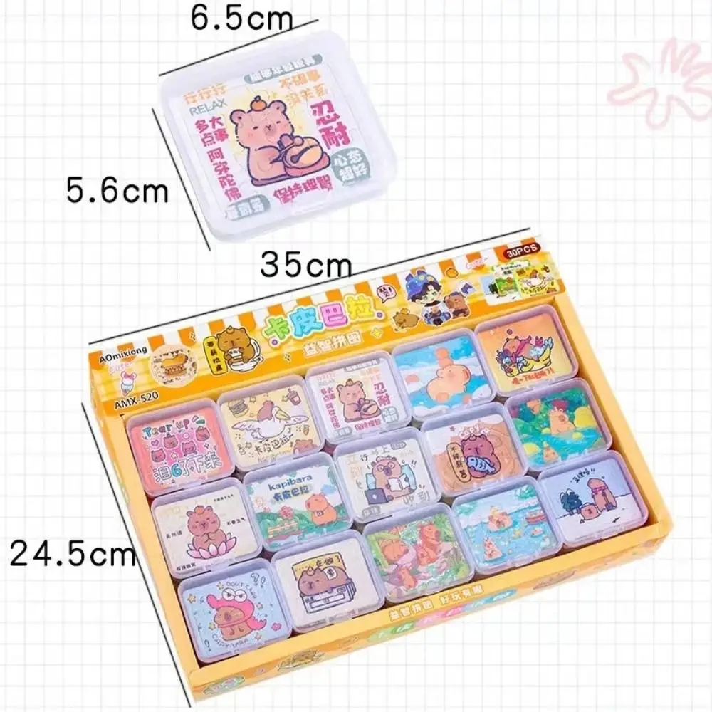 5 Vellen/Doos Educatief Cartoon Capybara Puzzel Kleine Interessante Leuke Mini Puzzels Pocket Kinderen Puzzel Speelgoed Geschenken