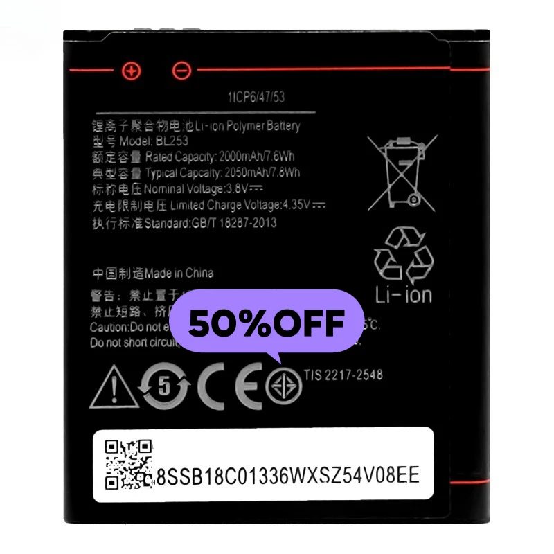 BL253 para Lenovo A1000/A2010/A2010-a Batería para teléfono móvil de alta calidad y alta capacidad reemplazo Grado A con herramientas 5