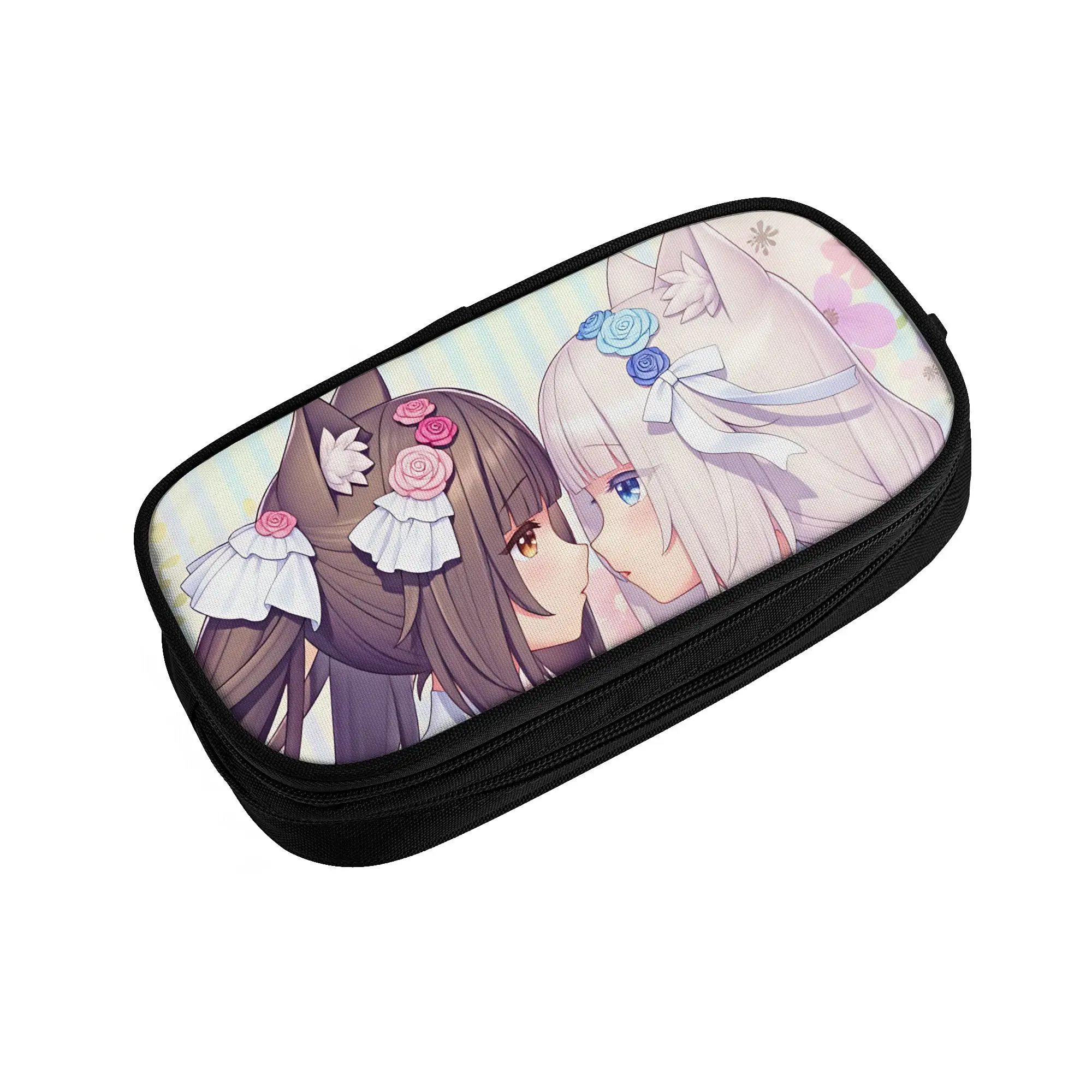 Kawaii Anime N-Nekopara Chocola Vanilla Pencil Cases for Boy Girl Big Capacity Game Pencil Box School Supplies