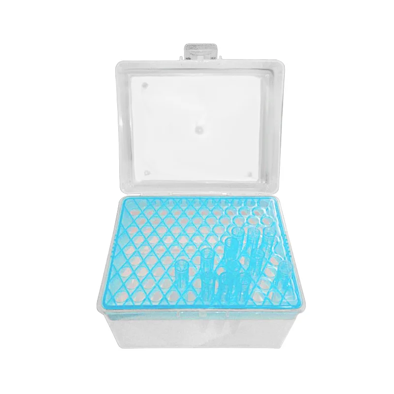 Lab 1ml Plastic Pipettor Tip Box Pipette Tips Holder For Experiment Dispenser Blue Color Package With Box 1PC