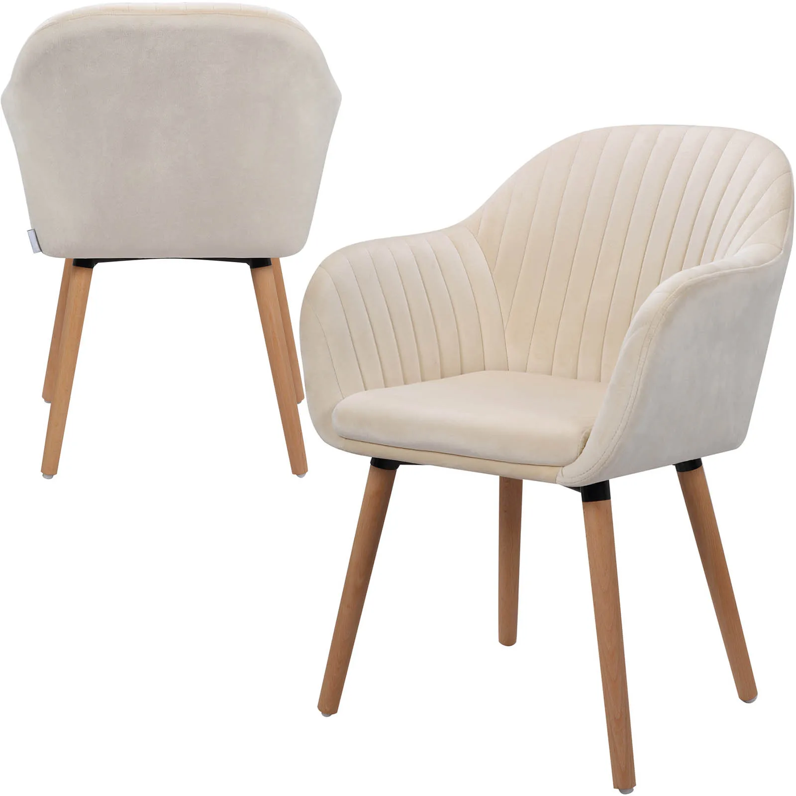 WOLTU 2 stks/set Eetkamerstoel met armen Rugleuning Gestoffeerd Counter Lounge Woonkamer Hoekstoel Receptie Keukenstoel Thuis