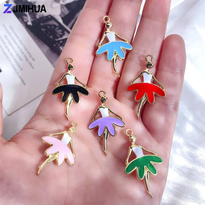 15pcs Zománc charms Tánckötelmény Táncos medálok charms számára ékszer Látlelet kiegészítők DIY handmade Gyártás necklaces Táncos ajándékok