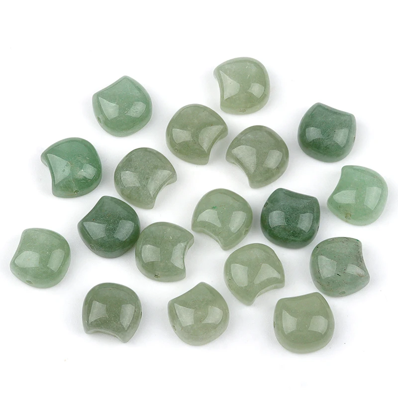 

Green Aventurine Craved Gemstone 16mm Cat Heads Beads for Making Jewelry Drilled 1.5MM Hole Stone Pendant No Face 10PCS
