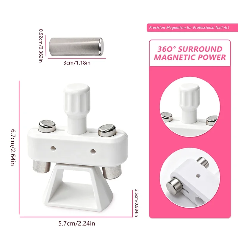 Leistungsstarker automatischer Katzenaugen-Magnet mit drehbarem Design, breiten Lichtperlen und Glasperlen-Effekt für Nagelkunst und Gel-Nagellack. – Detail 17