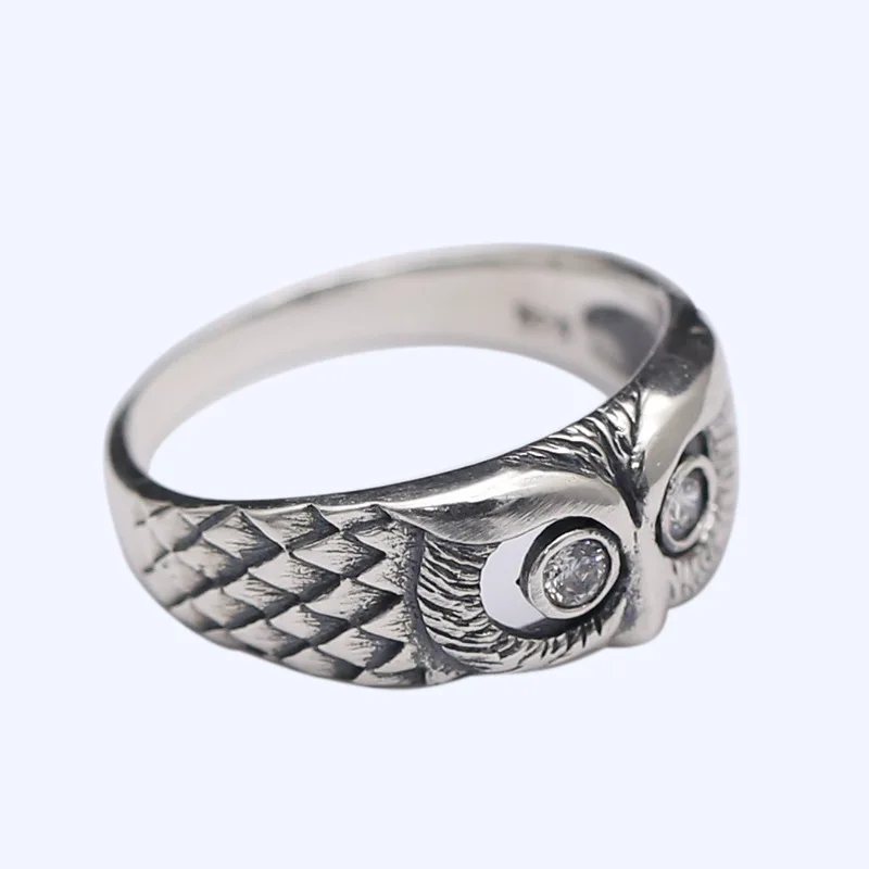 

Buyee 925 Sterling Silver Unique Ring Finger Cute Owl Open Ring for Men Women Fashion Animal Fine Jewelry Circle