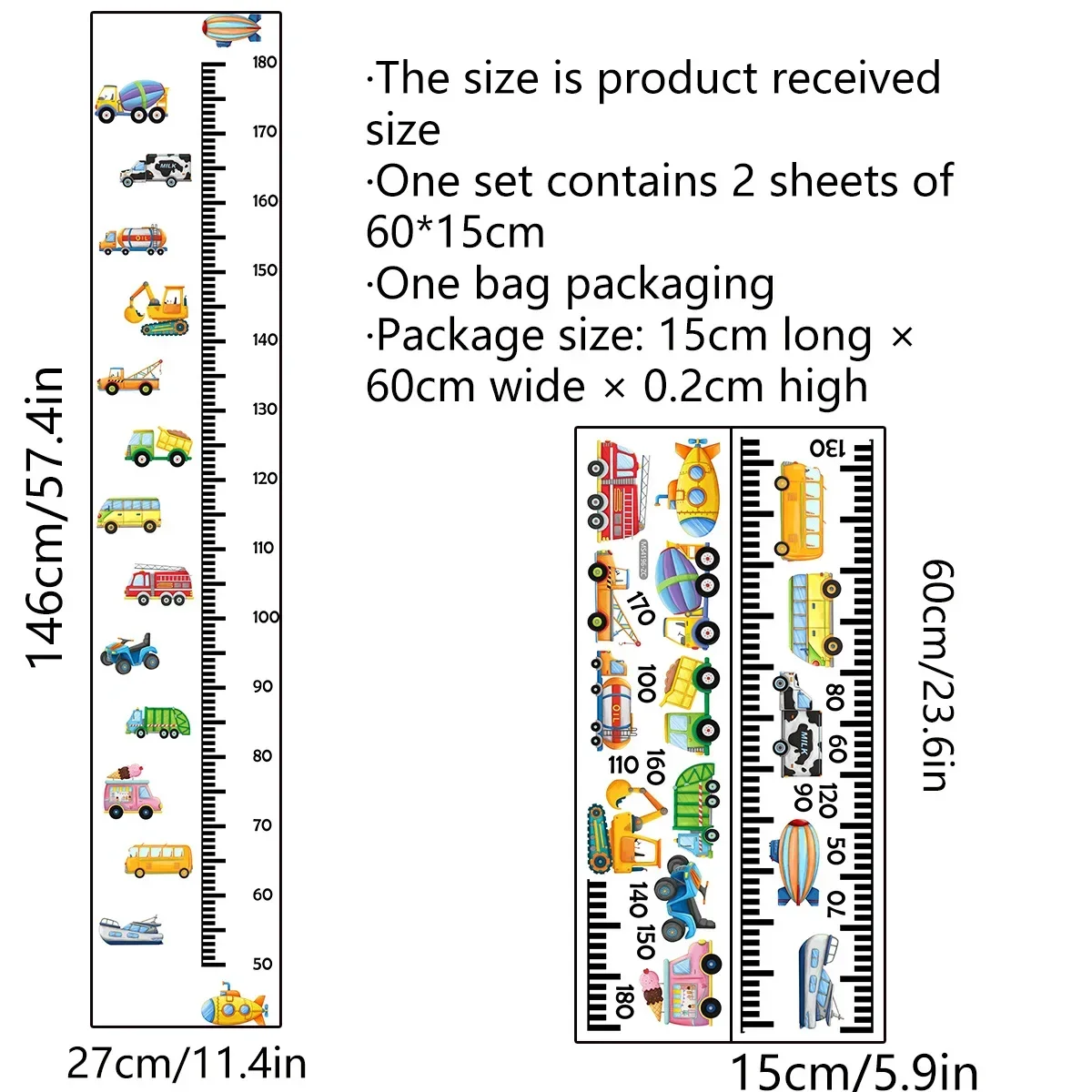 Transportwagen Auto \'S Groeikaart Voor Kinderen Muurstickers Meten Hoogte Muurkaart Kinderen Liniaal Kinderkamer Decor Wanddecoratie