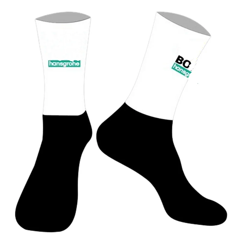 LASER CUT ONE PAIR 2025 BULL BORAful Hansgrohe TEAM TDF Cycling Socks Antislip Bike Racing MITI Breathable FOR Men and Women