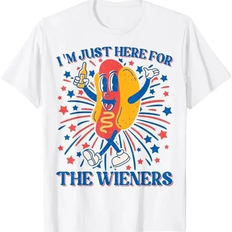 Hot Dog I'M Just Here For The Wieners 4Th Of July T Shirt