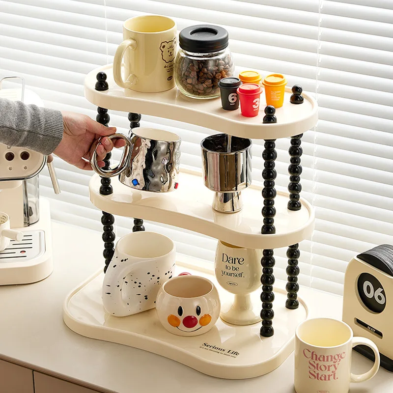 

Plastic Home Supplies Storage Room Accessories Multi-layer Organizer Thickened Cup Holder Useful Things for Kitchen Item Shelf