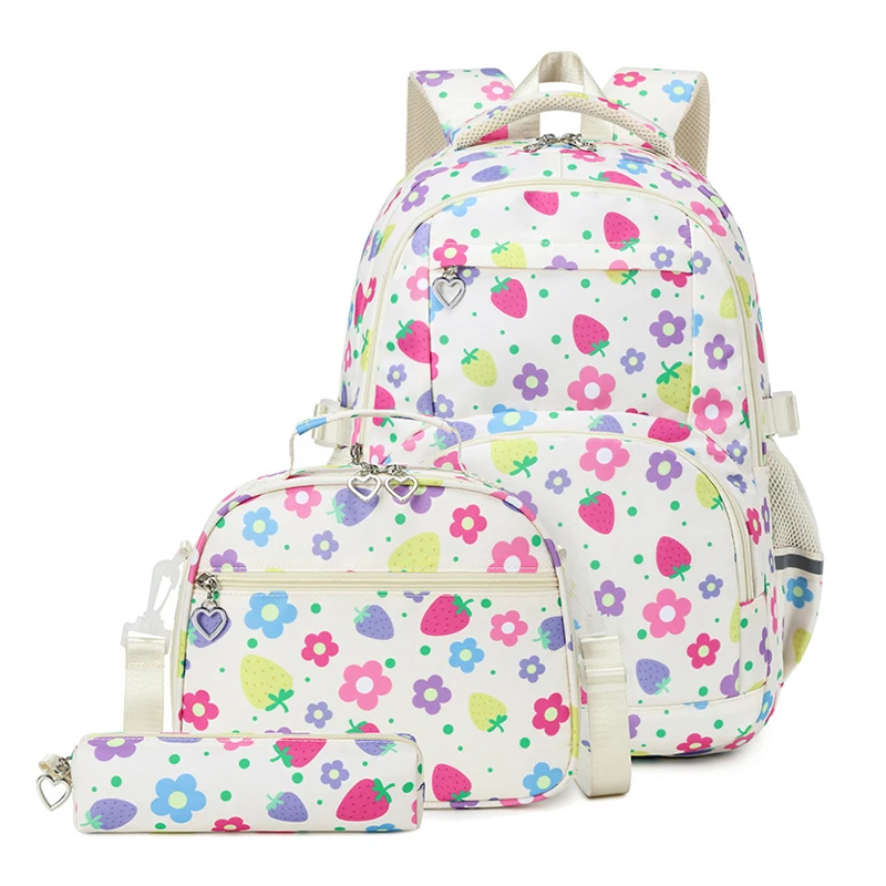

School Bags for Girl Pencil Case Colorful Set School Backpack Book Bag Luxury Brand Schoolbag Teenager's Backpack Kids