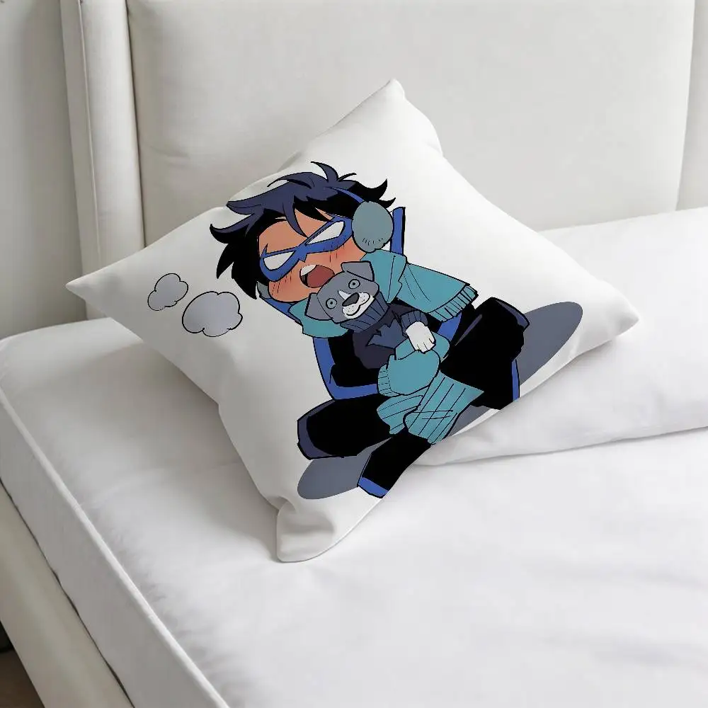 Cute D-Dick Grayson Fashion Square Pillow Case Durable Throw Pillow Cover for Sofa Couch Chair view 2