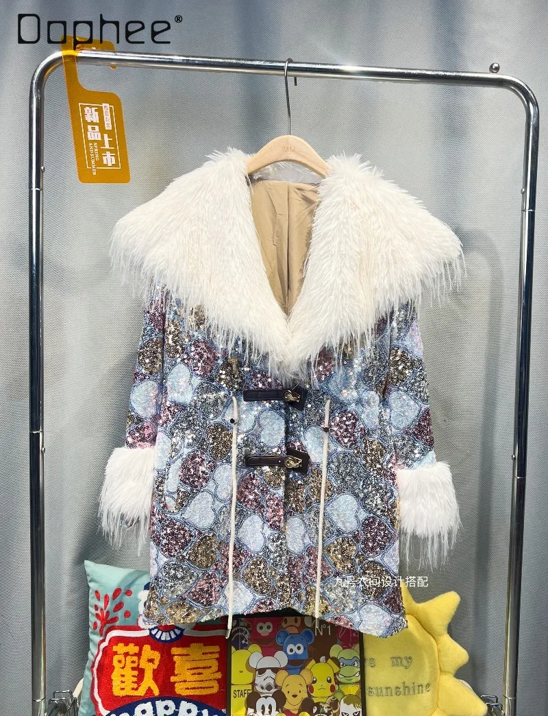 Winter New Fashion Heavy Industry European Style Mink Fur Plush Thickened Eco-Friendly Fur Coat Women Warm Loose Mid-Length Fur