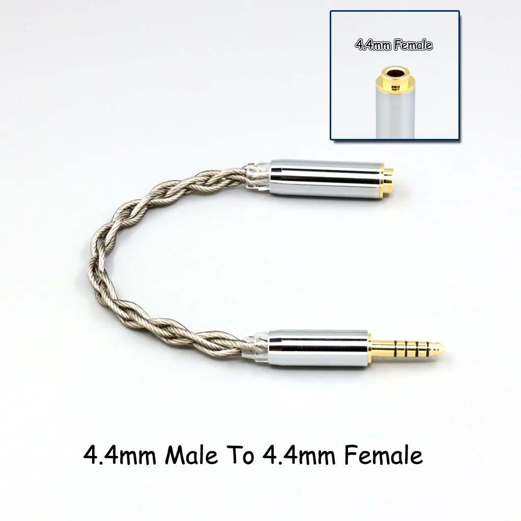 99 % reines Silber + Graphen versilbertes Schild-Kopfhörerkabel für 4,4 mm, 3,5 mm, 2,5 mm XLR 6,35 mm Stecker auf Buchse, Adapter-Konverter – Detail 13