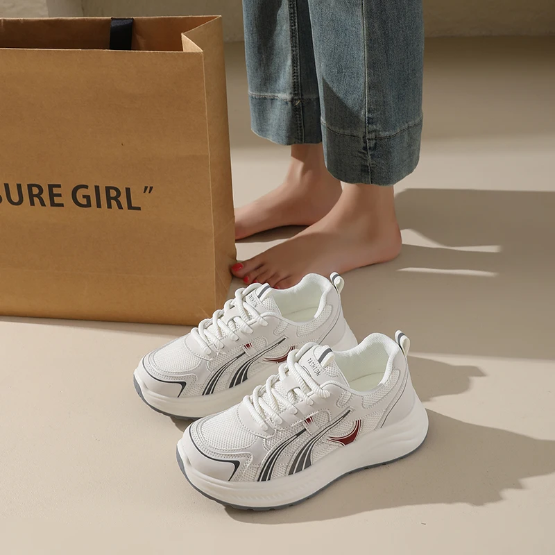 

CRLAYDK женские массивные модные кроссовки сетчатая удобная повседневная женская обувь модные легкие теннисные спортивные кроссовки на шнуровке