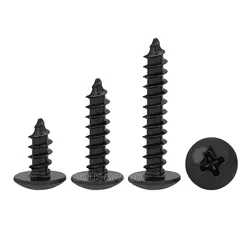 10/20/50pcs M3 M4 M5 Carbon Steel Black Wood Truss Screw Wax Self Tapping Screws