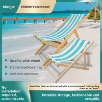 Wooden Beach Folding Chair Outdoor Deck Chair Portable Adjustable Wooden Deck Chair