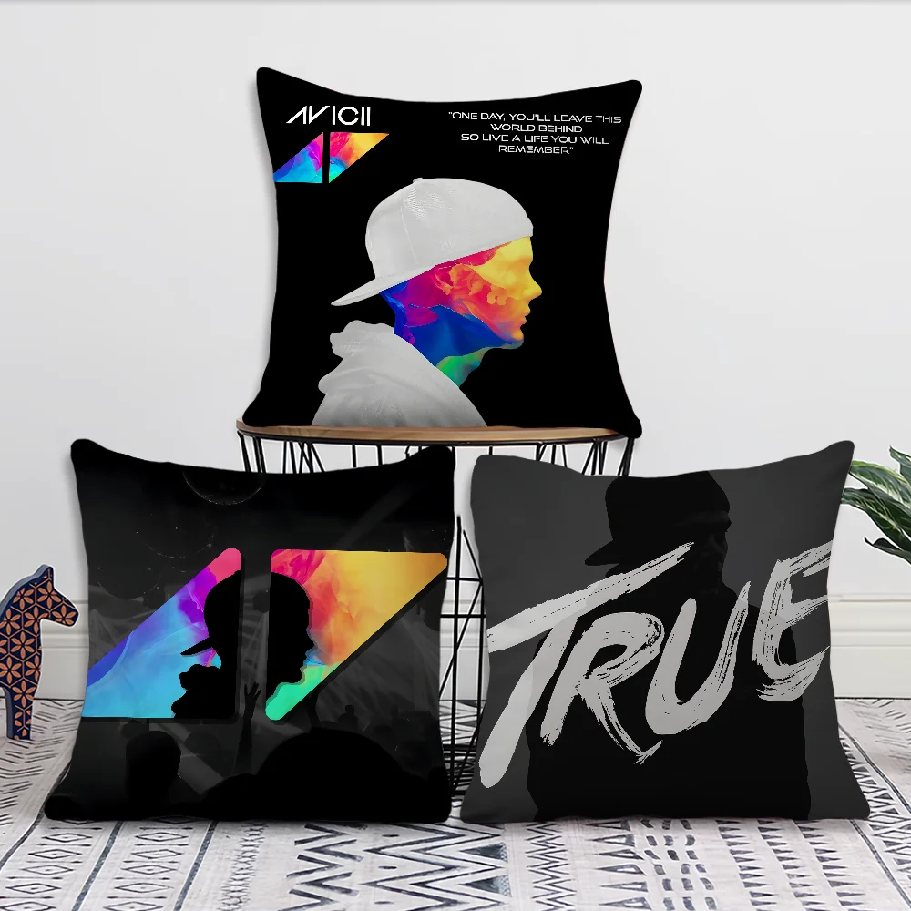 DJ A-Avicii Logo True Wake Me Up cushion cover Living Room Headboard Office Cushion Bedroom Cushion Sofa Nap Time Pillow Case