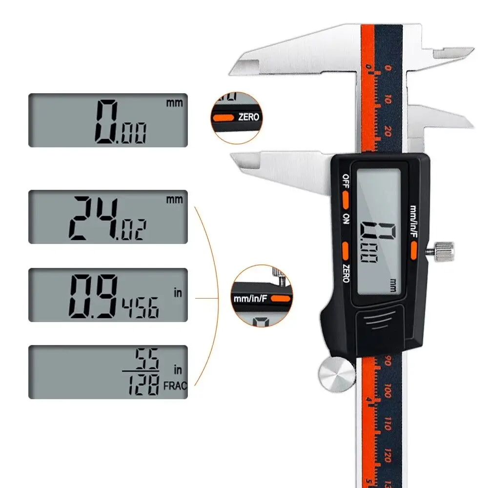 Metal Caliper 6 Inch 0-150mm Stainless Steel Electronic Digital Vernier Caliper Micrometer Measuring