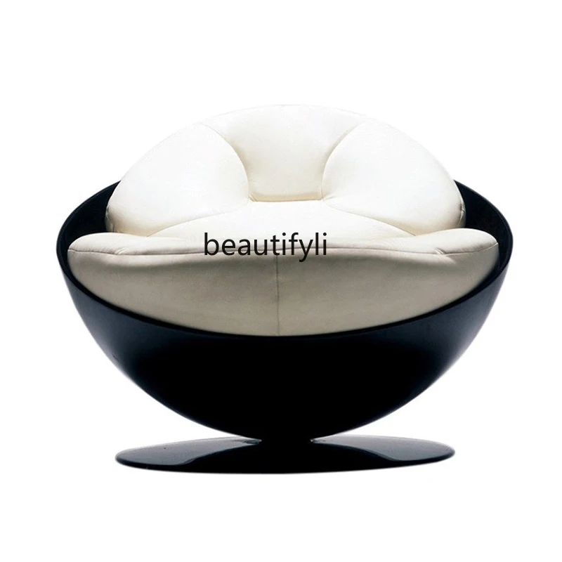 

Light Luxury Designer FRP Special-Shaped Semicircle Soft Bag Sofa Seat Oval Reception Negotiation Chair single sofa chair