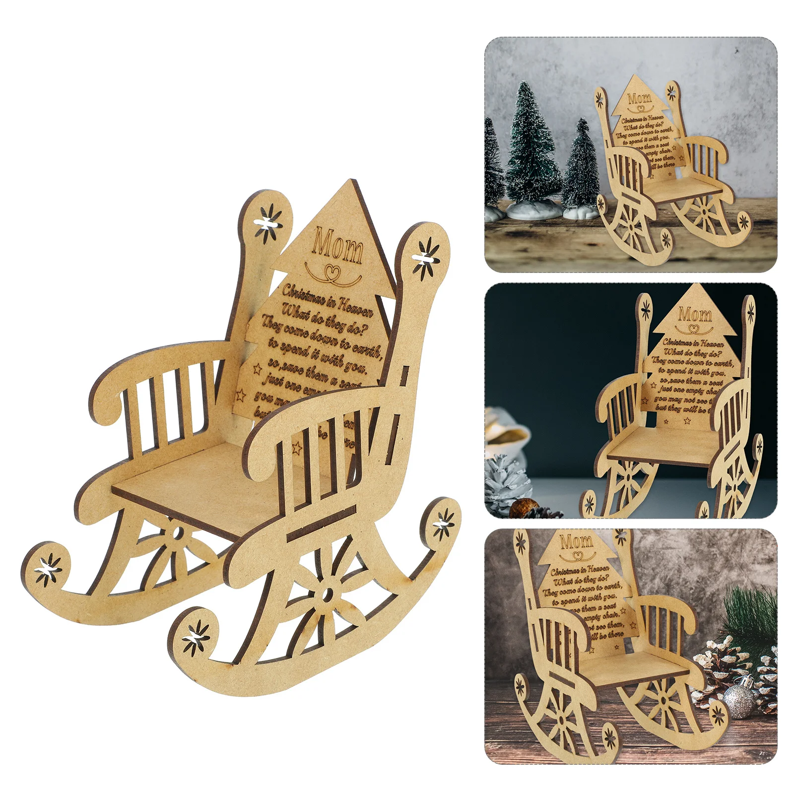 

Christmas Wooden Stick Chair Shape Desktop Decorative Holder For Party Home Xmas Decoration