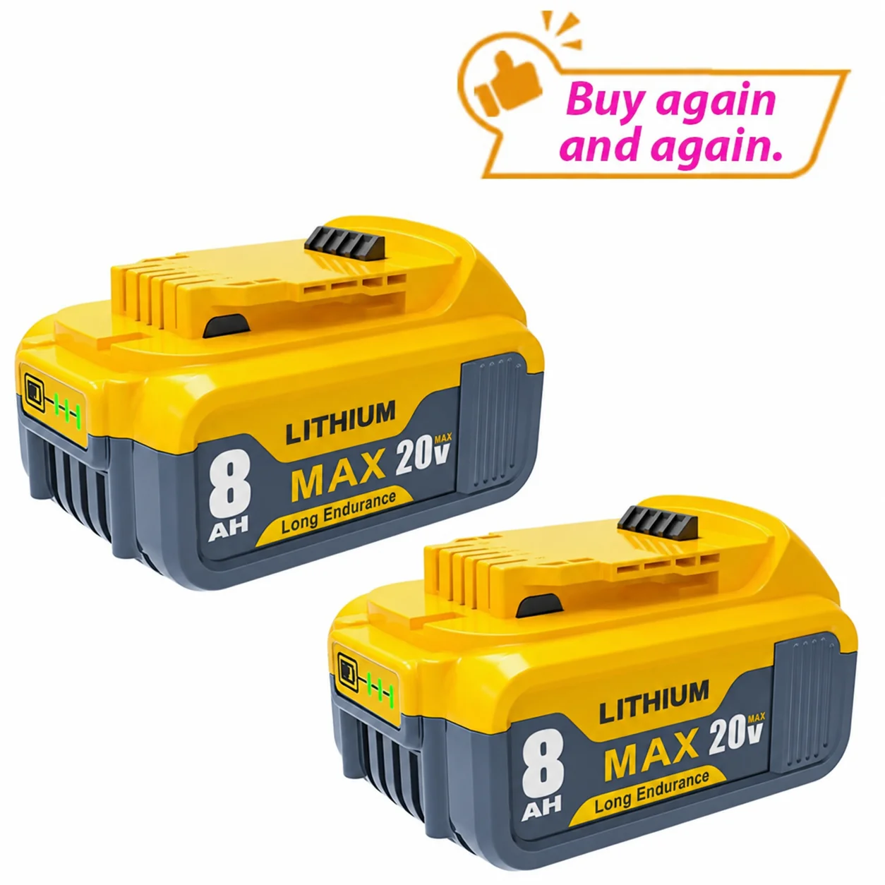 8.0Ah 20V/60V Replacement Battery for Dewalt, Compatible with DCB206 DCB205 DCB200 DCF887 DCG405 DCD791 DCF922 DCF850 DCD805