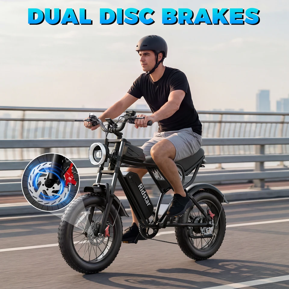 RIDSTAR 2000W Q50 Off-road Electric Bike for Adults E-Bike 48V 20AH 20" Fat Tire Electric Dirt Bike Bicycle for Mountains Road Snow image 6
