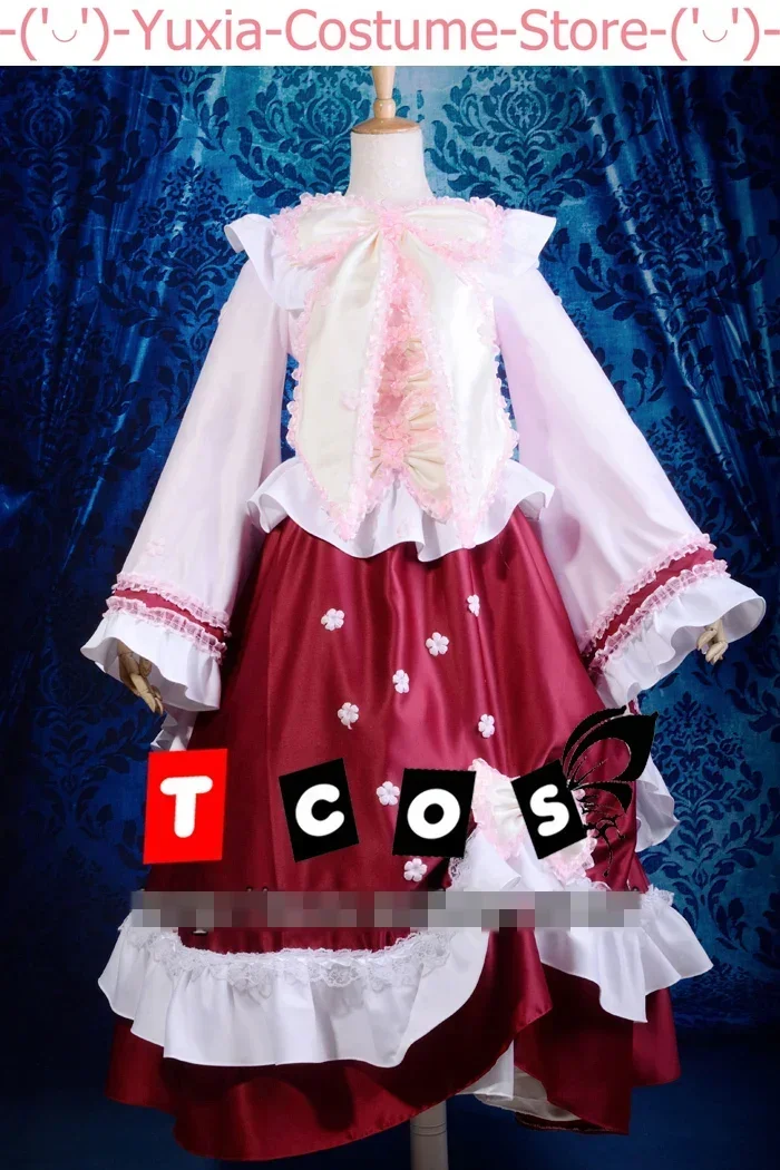 [Customized]Anime! Touhou Project Houraisan Kaguya Fantasy Sakura Dress Uniform Cosplay Costume Halloween Party Outfit For Women