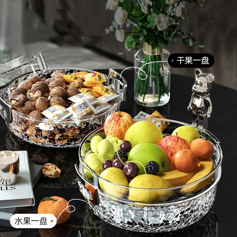 

Portable Basket Fruit Plate Bar Ice Bucket Portable Uncovered Beverage Beer Bucket Transparent Refrigerated Ice Storage Bucket