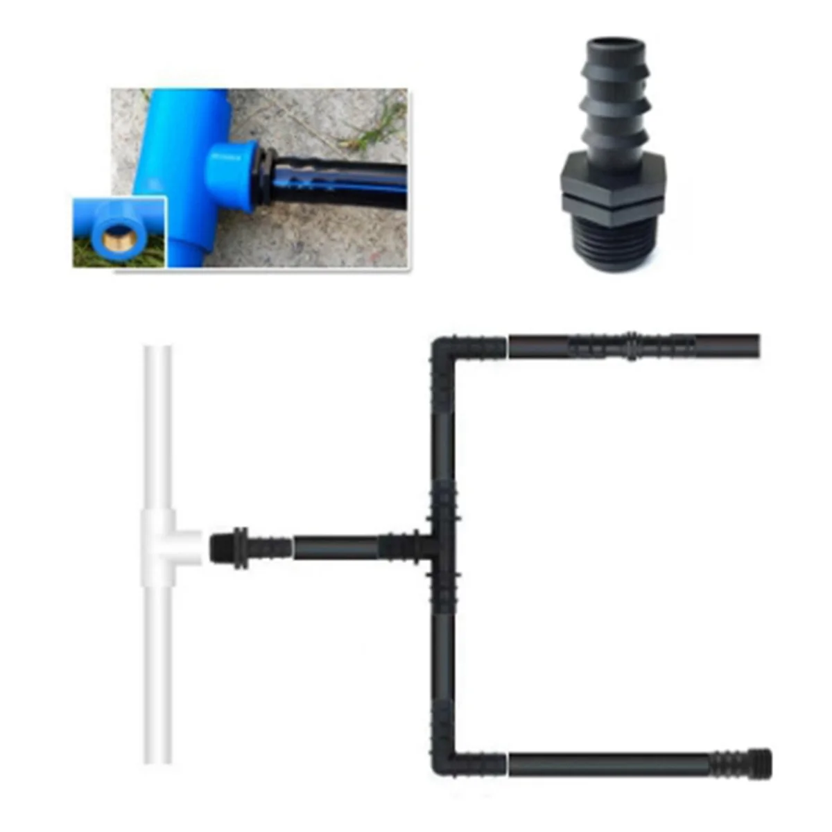 

3/4 Female Male Thread to Garden Hose Barb Connector 25mm Plastic Hose Fitting Irrigation PipeJAS
