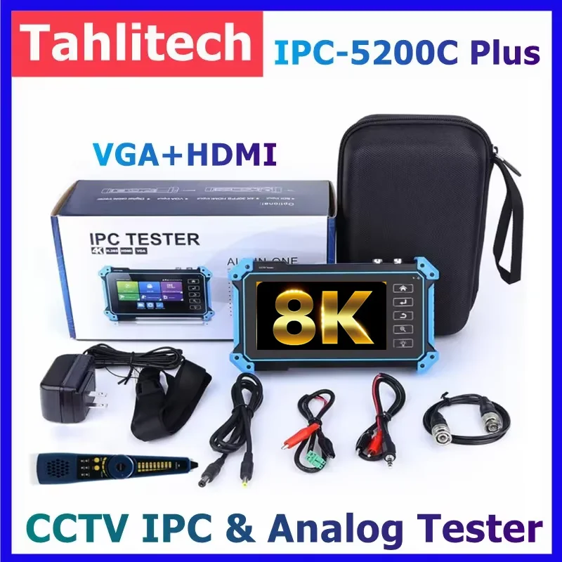 

5.4" CCTV IPC Tester IPC5200C IP Camera CCTV Tester HDMI VGA IPC AHD CVI TVI SDI Cable Test тестер видеонаблюд