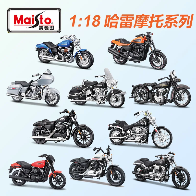 Genuine Maisto Cars Toys For Collector 1:18 Harley 2022 Big Spring Simulation Alloy Moto Model Base Wholesale Gift Giving