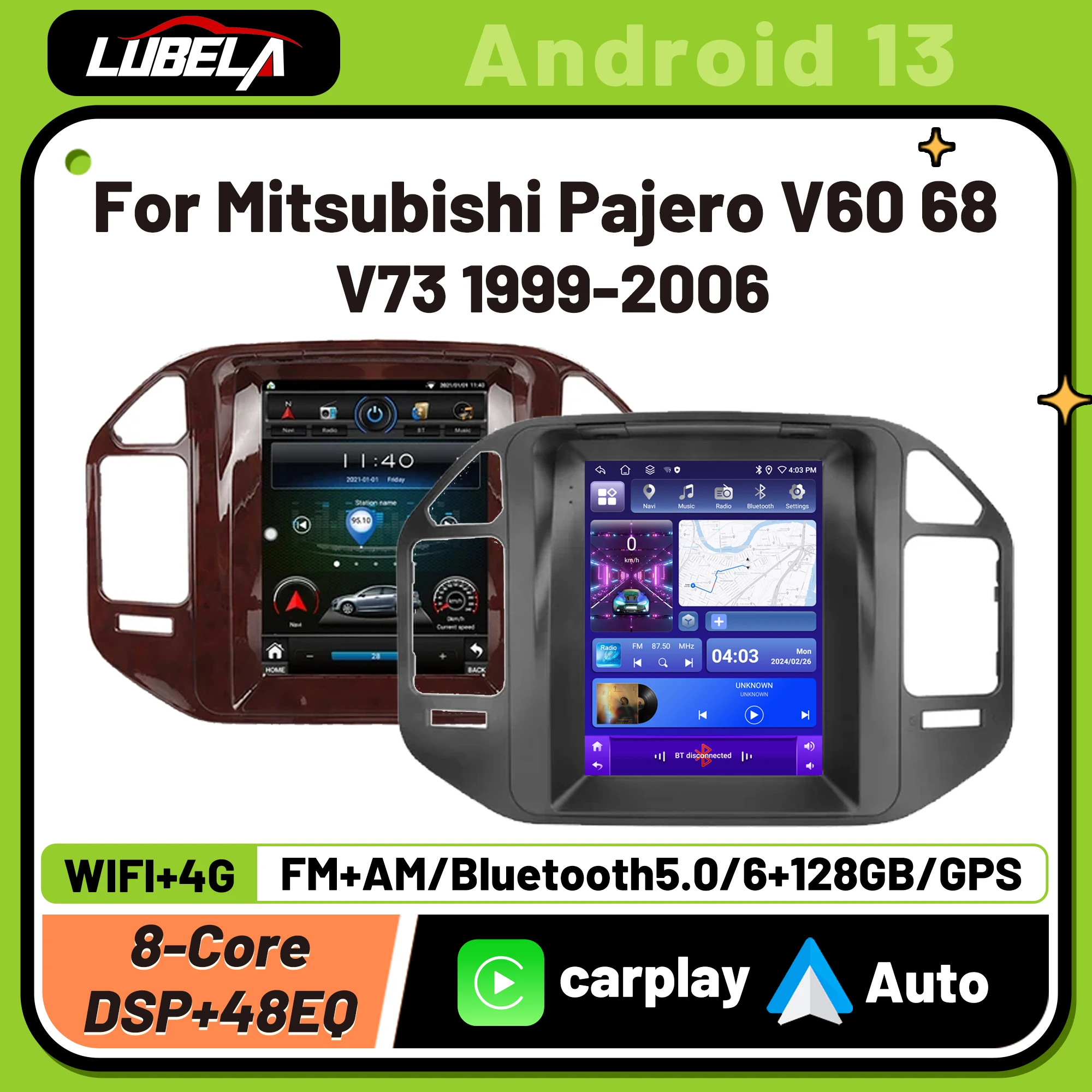 Android 13 Auto-rádio para Mitsubishi Pajero, V60, 68, V73, 1999-2006, Alto-falante, Estéreo, Navegação, Carplay, DVD, Unidade Principal Multimídia, 2Din